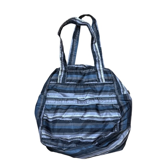 LUG PUDDLE JUMPER Multicolor Striped Packable Tote Bag Nylon Purse Foldable Bag - Picture 2 of 3